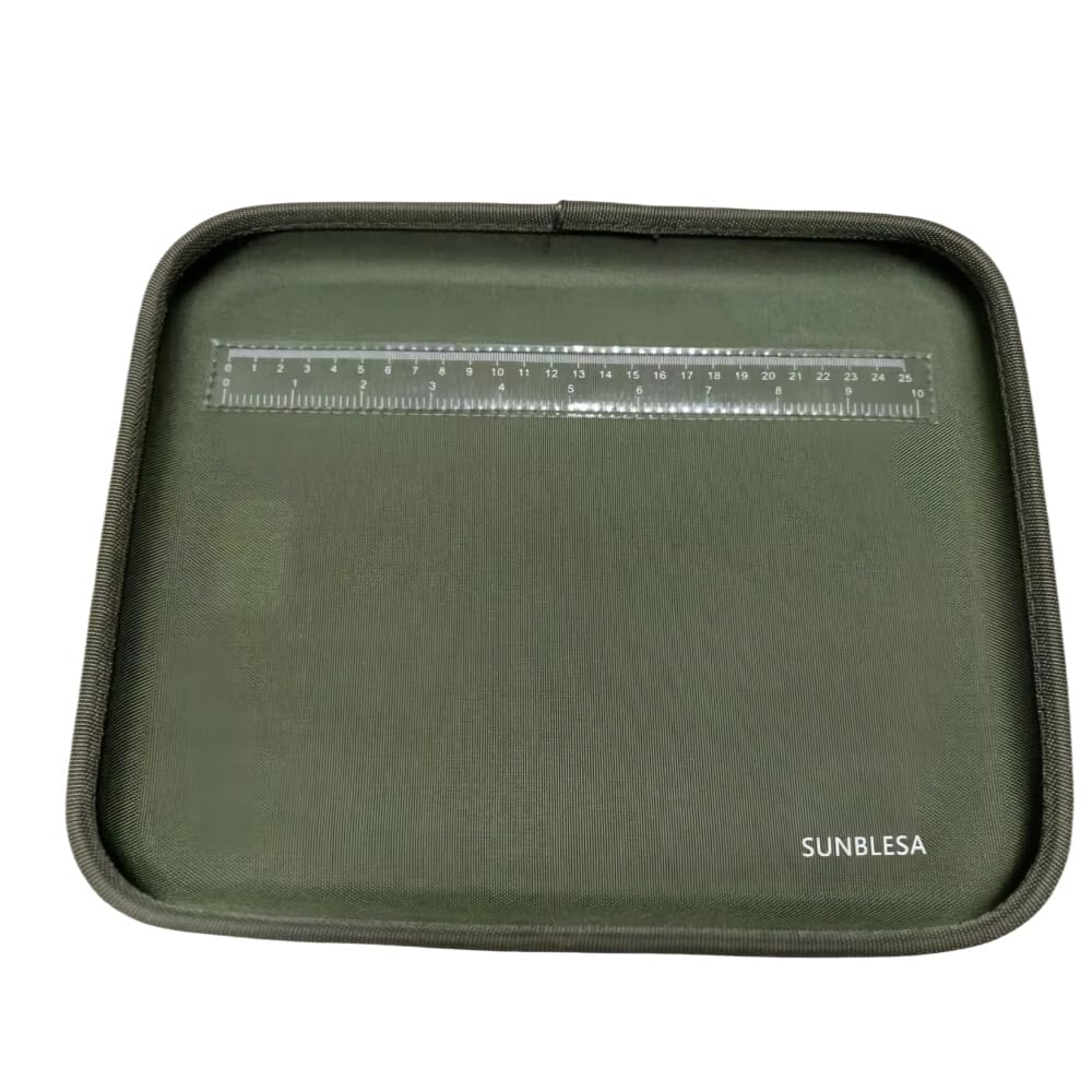 Sunblesa T3 Magnetic Tackle Tray with Ruler - Portable Rig Holder Platform for Carp Fishing, Bait Prep, Camping Accessories