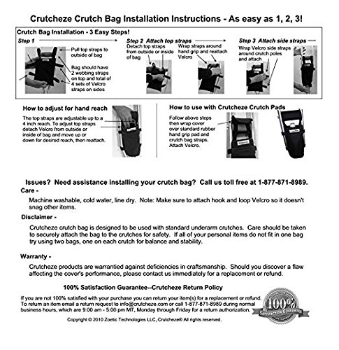 Crutcheze Love It Crutch Bag, Pouch, Pocket, Tote Made in USA, Washable Designer Fashion Orthopedic Products Accessories
