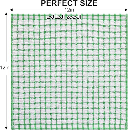 CENXI 8pcs Dish Cloths, for Kitchen Cotton Cleaning Clothes for Household, 12 x 12 Inches Cleaning Towels Wash Cloths, Dishcloth, Reuseable, Quick Drying, Super Absorbent For Cooking Multi Color