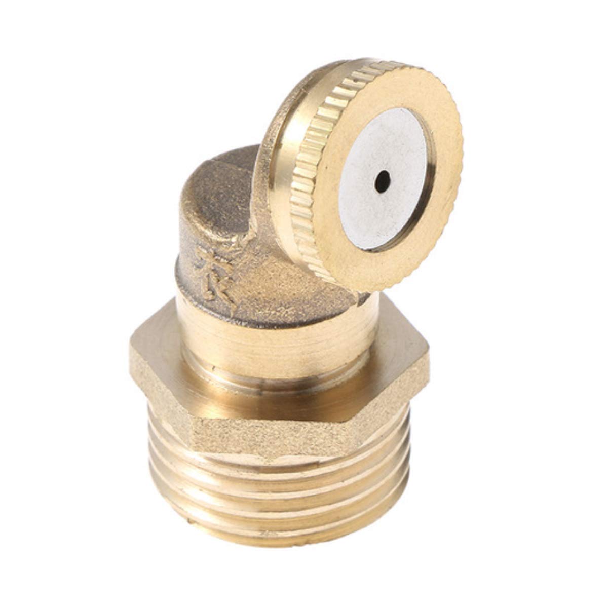 TOOLSTAR Spray Misting Nozzle, 1 Hole Brass Misting Nozzle Garden Sprinkler Irrigation Fitting Water Connector with 1/2" Adapter for Outdoor Garden - Pack of 1