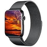 Apple Watch Band 42mm, KYISGOS Magnetic Closure Clasp Milanese Mesh Loop Stainless Steel Replacement iWatch Band for Apple Watch Series 2, Series 1, Black