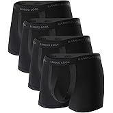 BAMBOO COOL Men's Trunks with U-Mesh Vent - Breathable Viscose, Tag-Free, Anti Ride-Up Underwear for Men