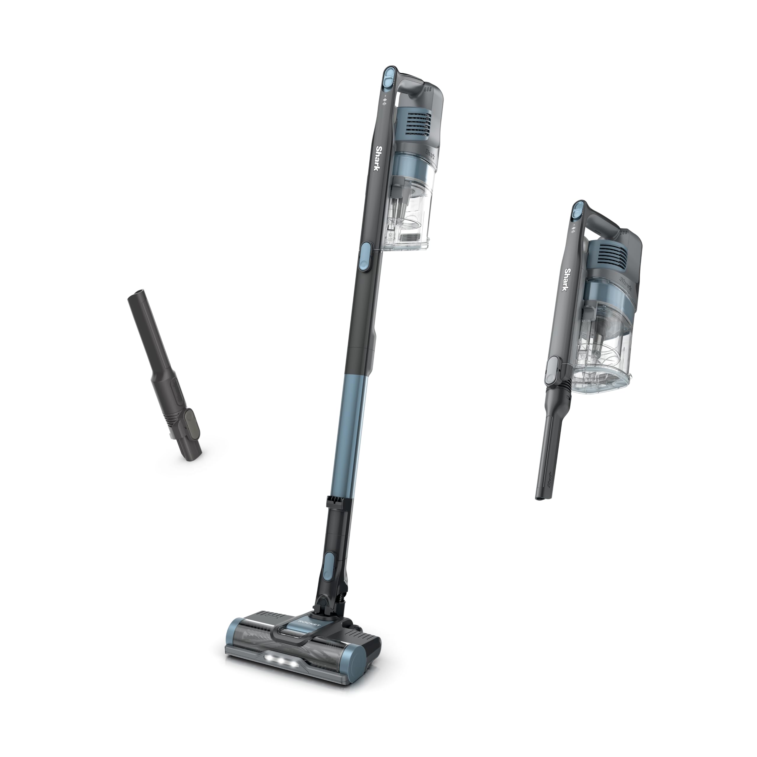 Shark Pet Cordless Stick Vacuum with XL Dust Cup, LED Headlights, Removable Handheld Vac, Crevice Tool, Portable Vacuum for Household Pet Hair, Carpet & Hard Floors, 40min Runtime, Ice Blue, IX141AMZ