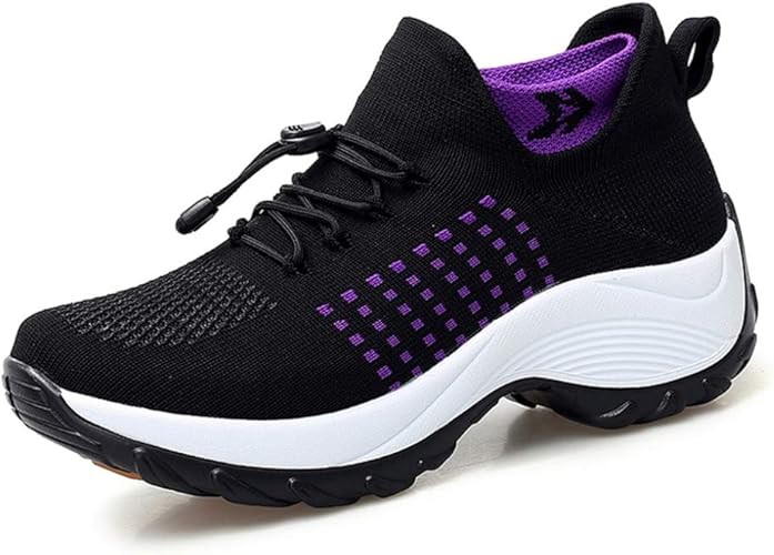 Women Trainers Breathable Mesh Low Top Platform Running Shoes Height
