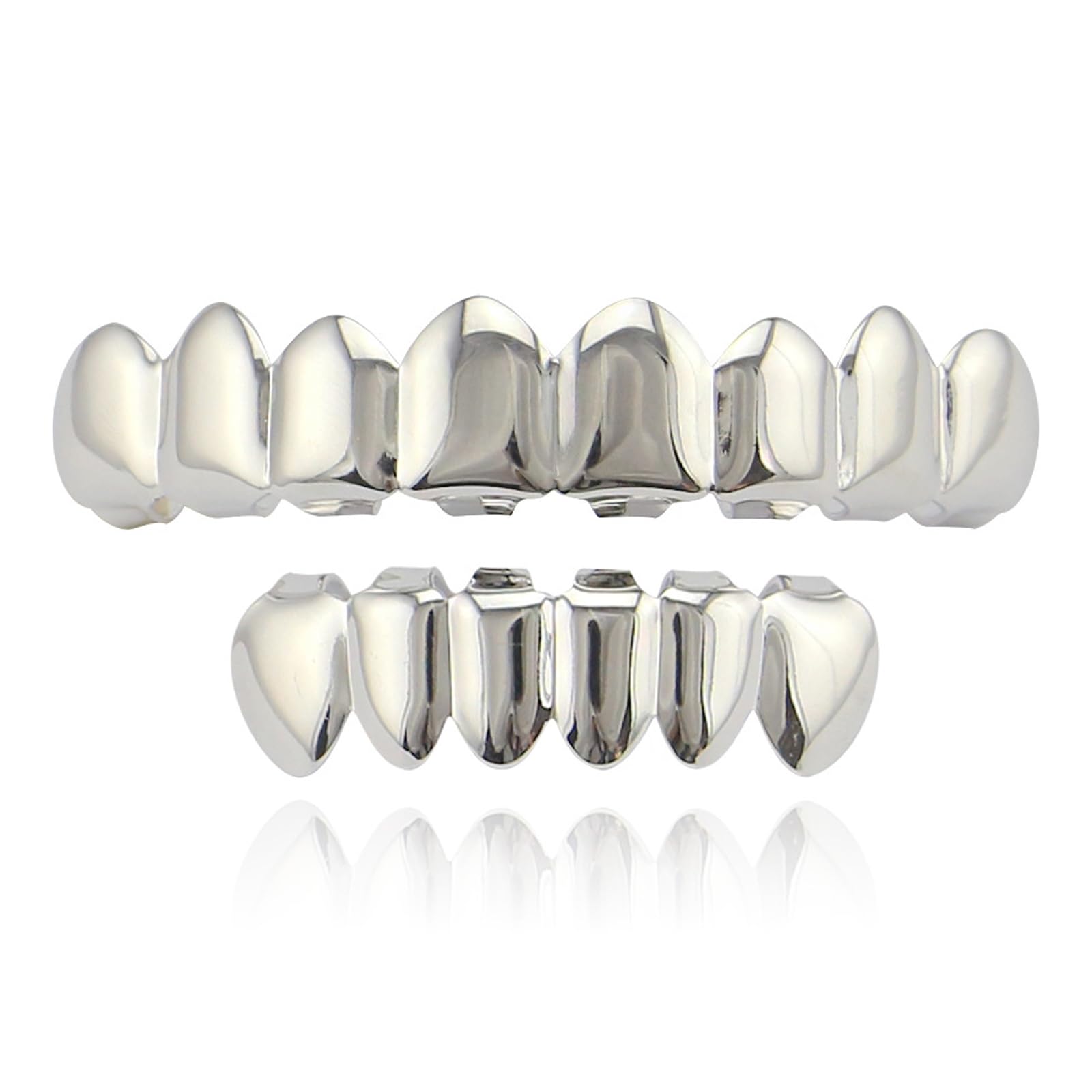 Qiwenr Hip Hop Teeth Grills, Rapper Braces, Bottom Grills, Hip Hop Custom Fit Polished Teeth Grillz, for Music Festivals, Fashion Shows, Halloween, Parties, Cosplay, Decoration