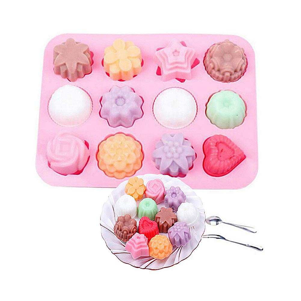Dessert 21 16 3cm Biscuits Doitsa 1pcs Moule A Cake En Silicone 12 Cavites Moule Rose Formes Diverses Pour Fabrication De Petit Dejeuner Gateau Moules A Cupcakes Et Muffins Patisserie Napravi Rs