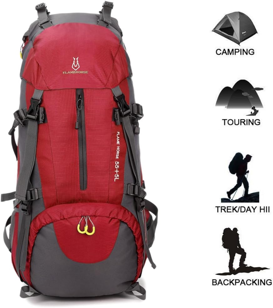 Geila Hiking Backpack, 60L Outdoor Sport Daypack Travel Rucksack Luggage Bag for Trekking Climbing Camping Fishing