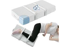 LOFE Cool Knee Pillow for Side Sleepers Hip Pain 4in, Adjust Leg Pillow for Multi-uses, CertiPUR-US Memory Foam Knee Pillow for Side Sleeper, Leg Pillow for Side Sleep with 2 Straps, White Small case