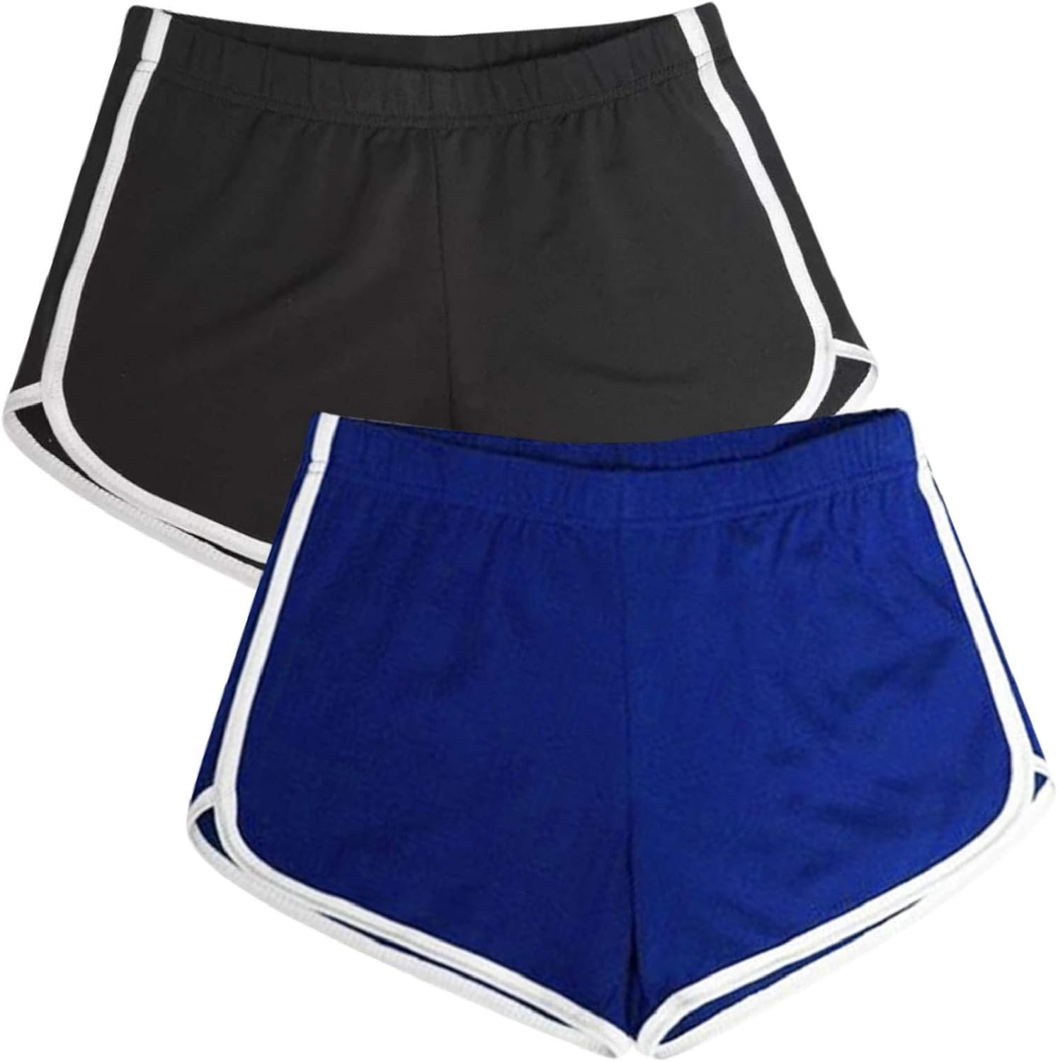 CMTOP 2 Pack Cotton Sport Shorts Yoga Dance Short Pants Summer Athletic