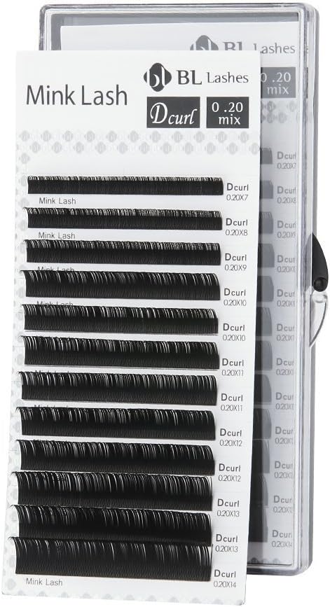 Eyelash Extension BL Signature Mink Lash D Curl 8 Sizes in 1 Mixed Tray (DX0.20mm)