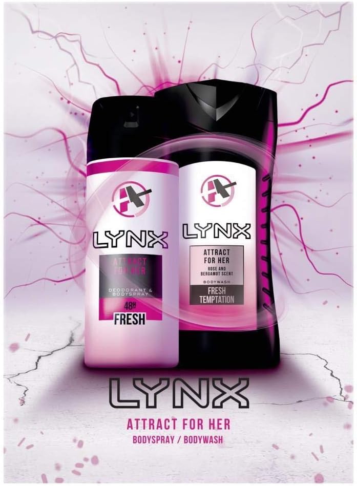 Lynx Attract for Her Gift Set 2 piece in a single unit, Black/Pink - Image 4