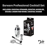 Tala Barware 4 Piece Cocktail Set Stainless Steel 500ml Shaker Jigger Muddler view 2