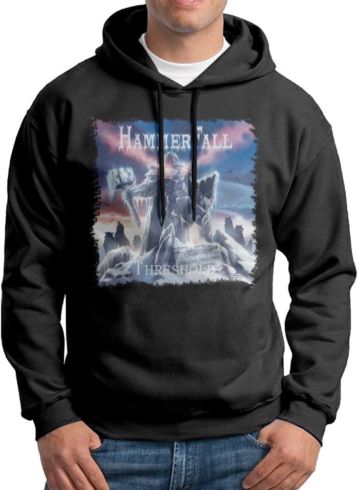 HammerFall Man's Lightweight Hooded Sweatshirts Black