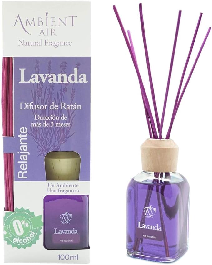 Ambientair Aromatizante Lavanda, difusor de Varillas sin Alcohol