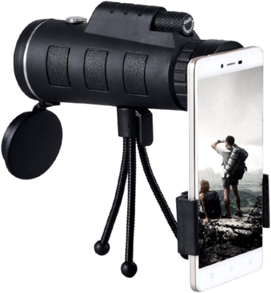 Monocular Telescope, 40X60 High Power HD Monocular with Smartphone Holder & Tripod - [Upgrade] Waterproof Monocular with Durable and Clear FMC BAK4 Prism Dual Focus for Bird Watching, Camping, Hiking