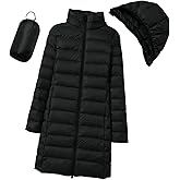 Sfascumop Puffer Jacket Womens Winter Coats Jackets Packable Rain Jacket with Hood Lightweight Waterproof Long Parkas