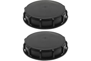 2 Pcs Plastic IBC Storage Tank Caps, Black 6 Inch Leak-Proof Design IBC Tote Tank Cover with Gasket for Chemical Industrial L