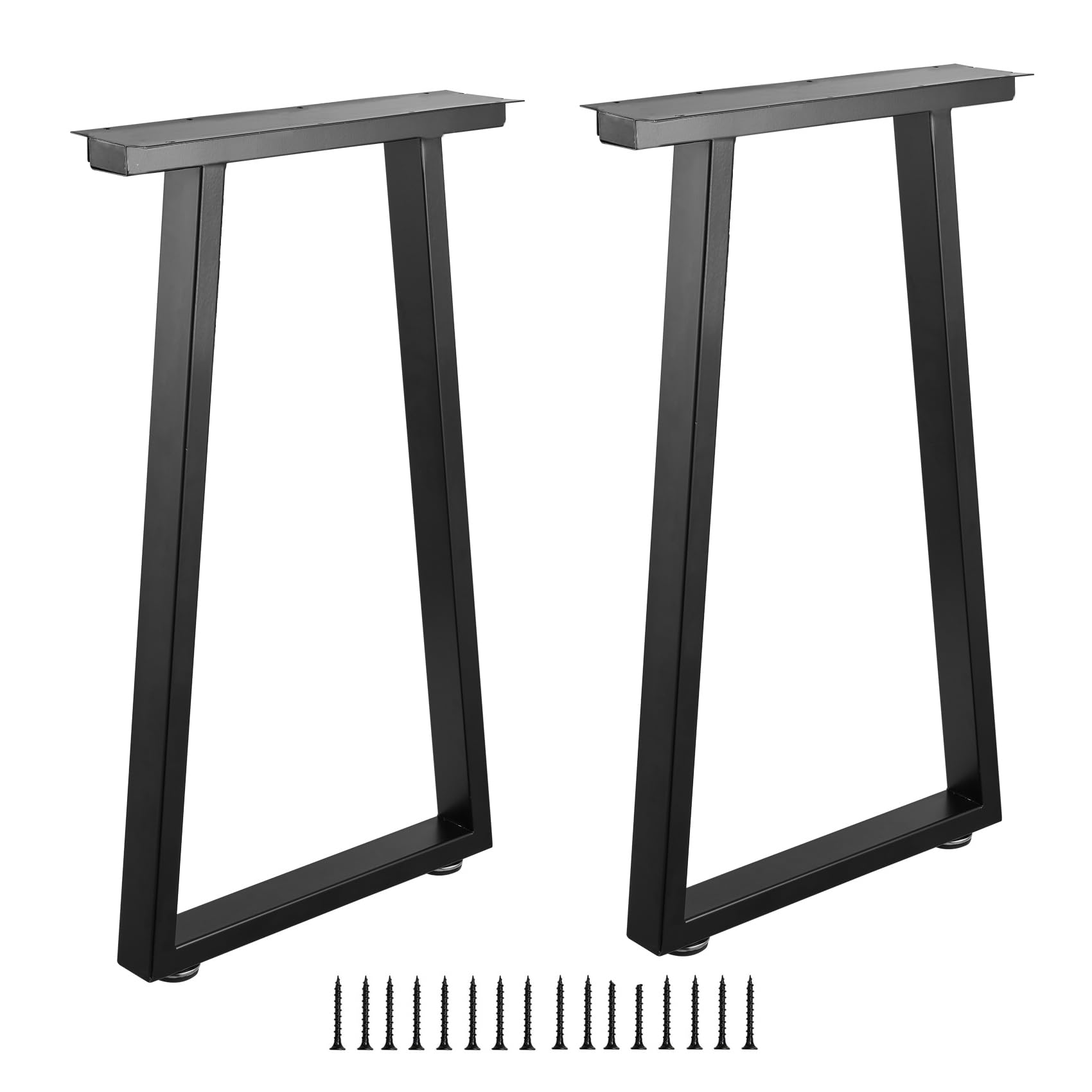 Photo 1 of ALLCOS Metal Legs for Table 28 inch Trapezoid Shape Dining Table Legs Heavy Duty Desk Legs Metal Coffee Table Legs, Black, Set of 2