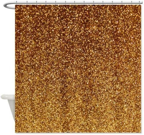 Shower Curtain Company Faux Gold glitter texture shower curtain matte Shower Curtain,60x72inch