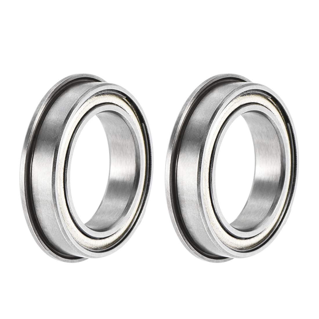 sourcing map F6701ZZ Flanged Ball Bearing 12x18x4mm Double Shielded ABEC-3 Chrome Steel Bearings 2pcs