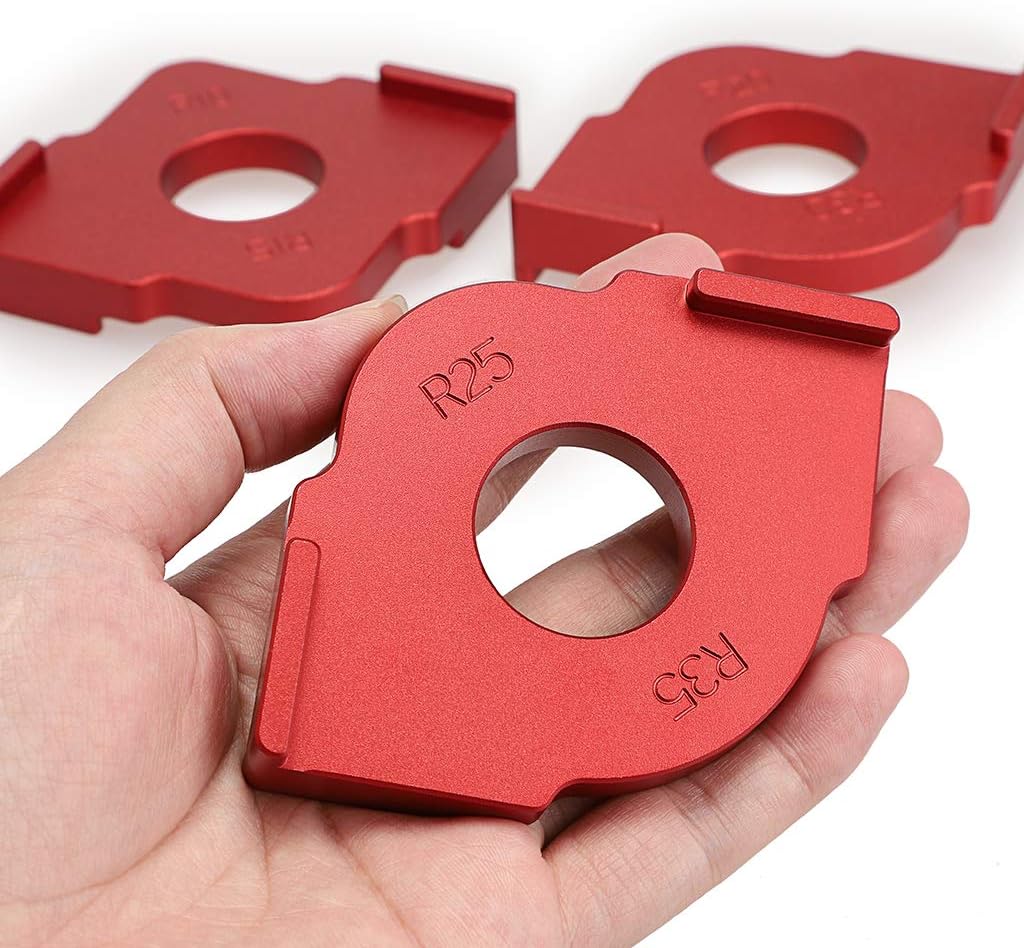 OwnMy Set of 3 Radius Jig Router Templates, Aluminium Alloy Routing Rounded Corners Router Bit Templates for Woodworking Routing, R10 R15 R20 R25 R30 R35 - - 