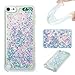 DAMONDY iPod Touch 6 Case,iPod Touch 5 Case, 3D Cute Bling Liquid Glitter Floating Quicksand Diamond Water Flowing Ultra Clear Soft TPU Case for iPod Touch 5 6th ONLY -Sliver Blue Star