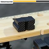 Tough Master Foldable Workbench 100 kg Portable Bamboo Top 4 Pegs Black Yellow view 6