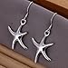 PMANY Fashion 925 Sterling Silver Plated Dangle Earrings, Classic Starfish Drop Earrings for Women and Girls