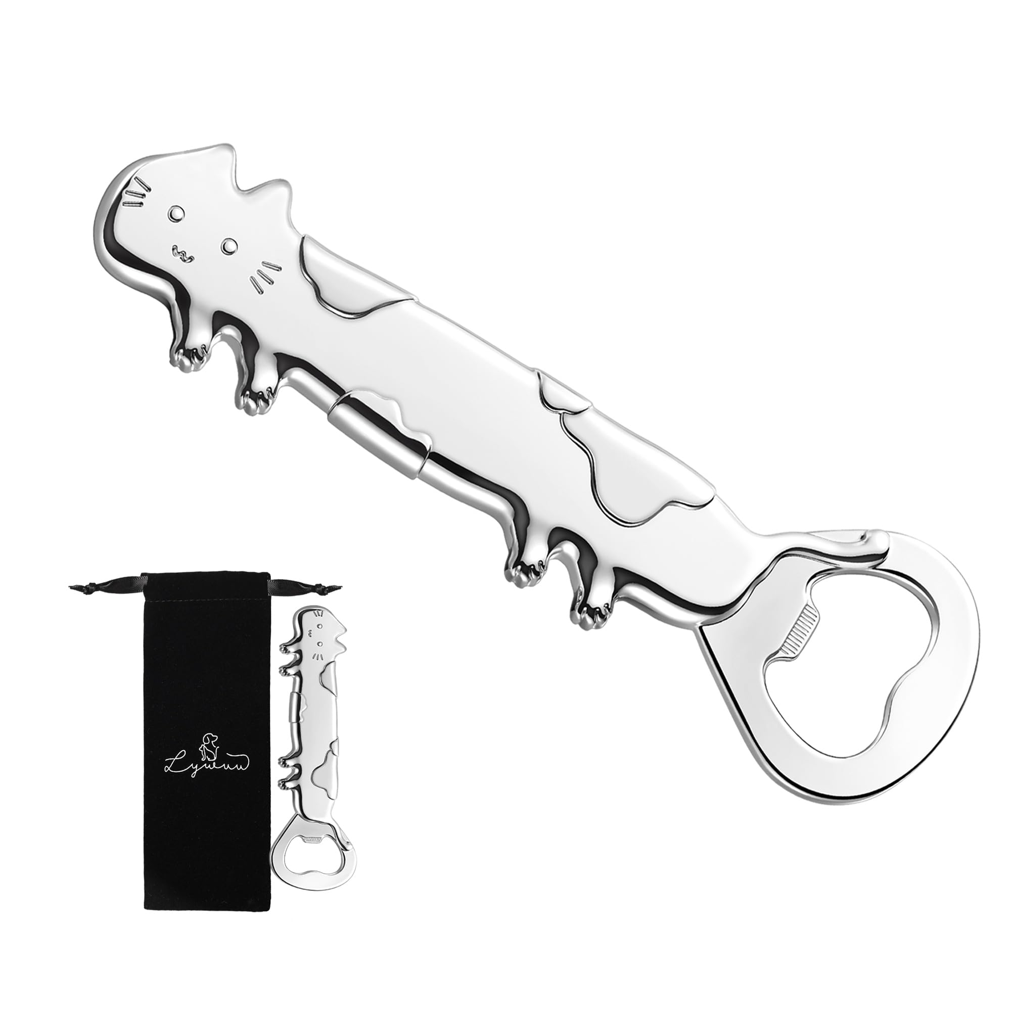 Cat Beer Bottle Opener, Cat Gifts for Cat Lover Gift Ideas for Women Men with Gift Bag
