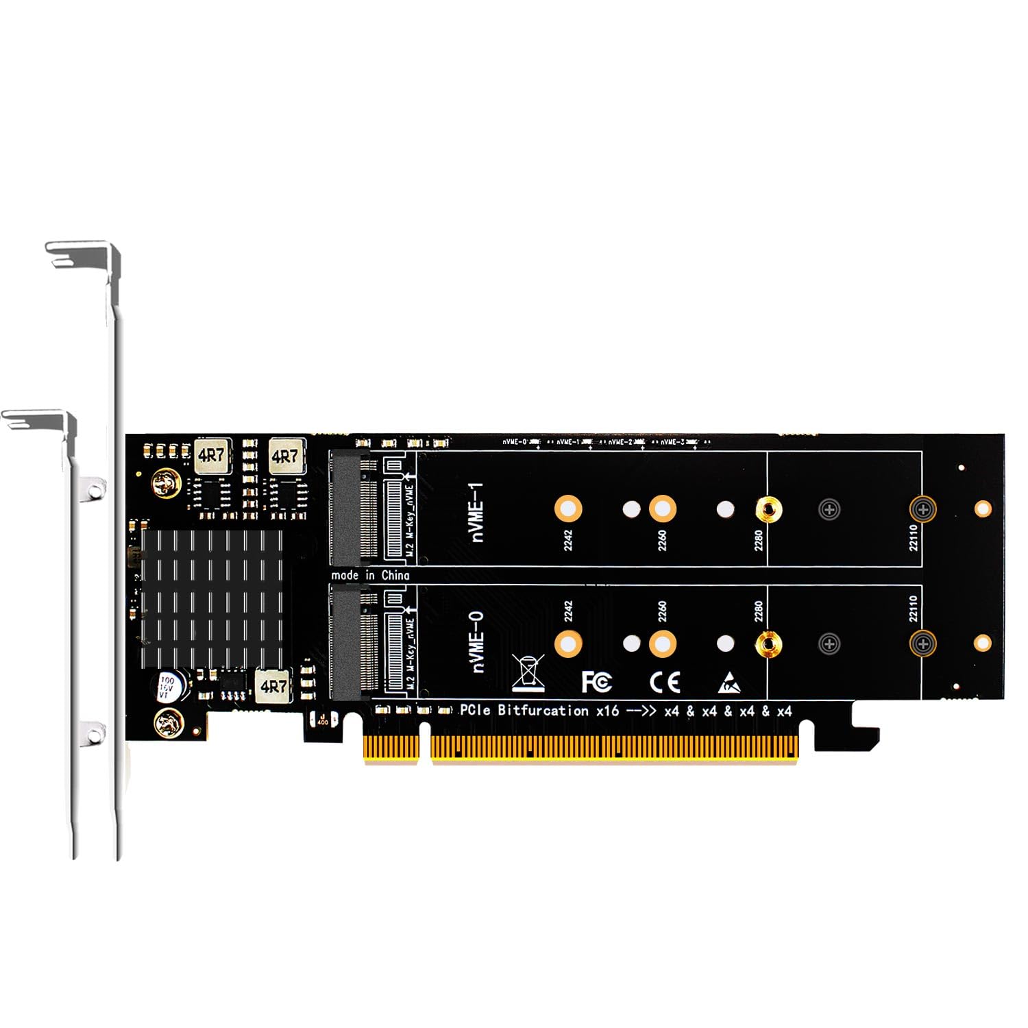 GLOTRENDS PA41 Quad M.2 NVMe to PCIe 4.0 X16