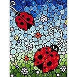 5D Diamond Painting Full Drill Clearance,Diamond DIY Kits,DIY Diamond Art Ladybug Rhinestone Embroidery Cross Stitch Kits Supply Arts Craft Canvas Wall Decor Stickers Home Decor 12x16 inches