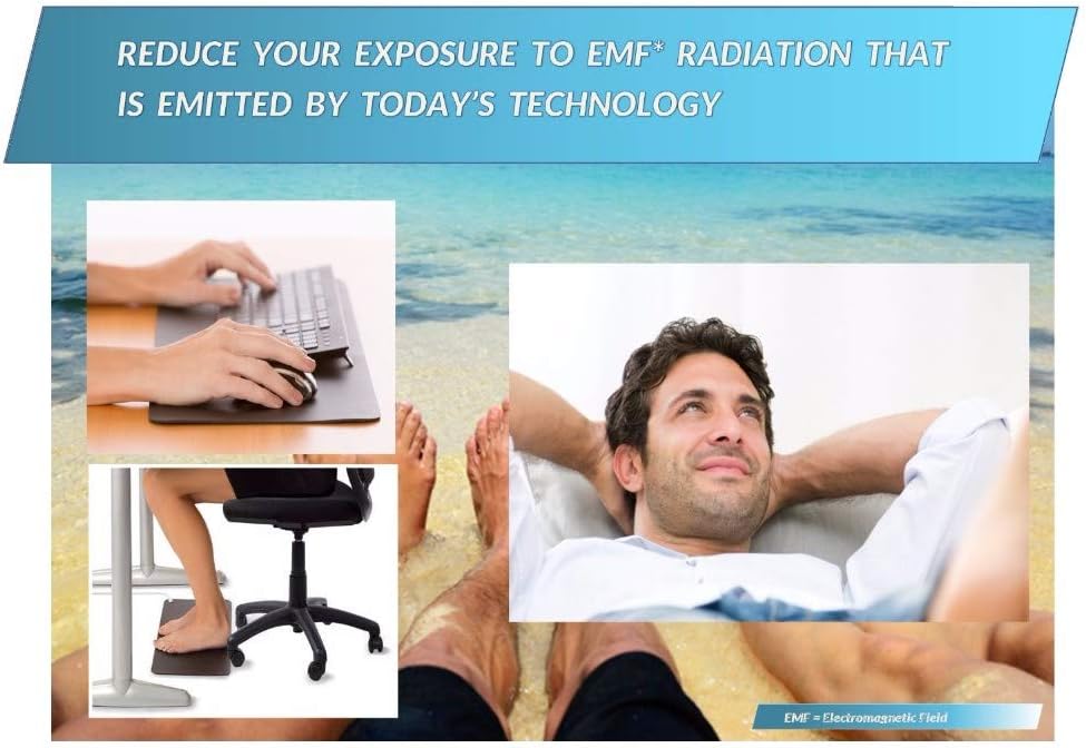 Healthy Hippie Rx Earthing/Grounding Computer Keyboard mat Kit for EMF Protection and a Static Free Work Area. Kit Includes, Mat,Grounding Cord, and Outlet Checker