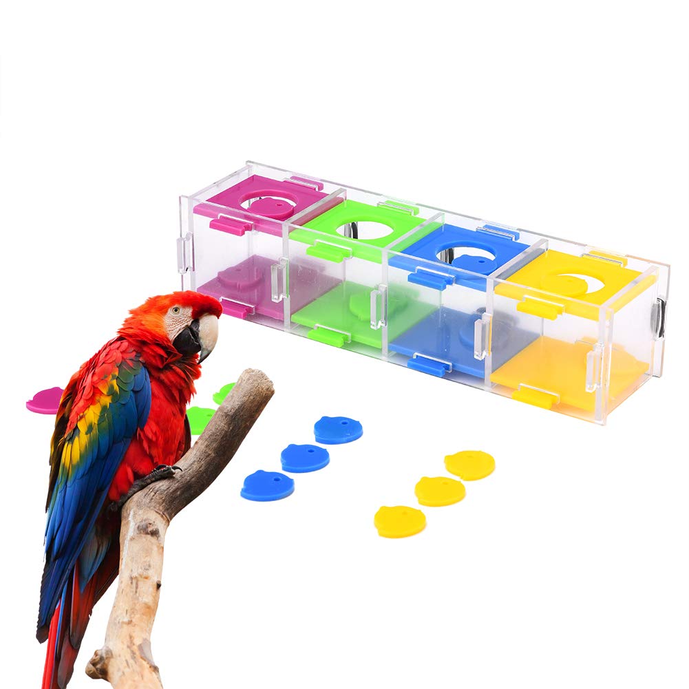 Colorful Parrot Toys Interactive Playing Puzzle Toy Birds Training Standing Perch Toy Interesting Intelligence Standing Rack