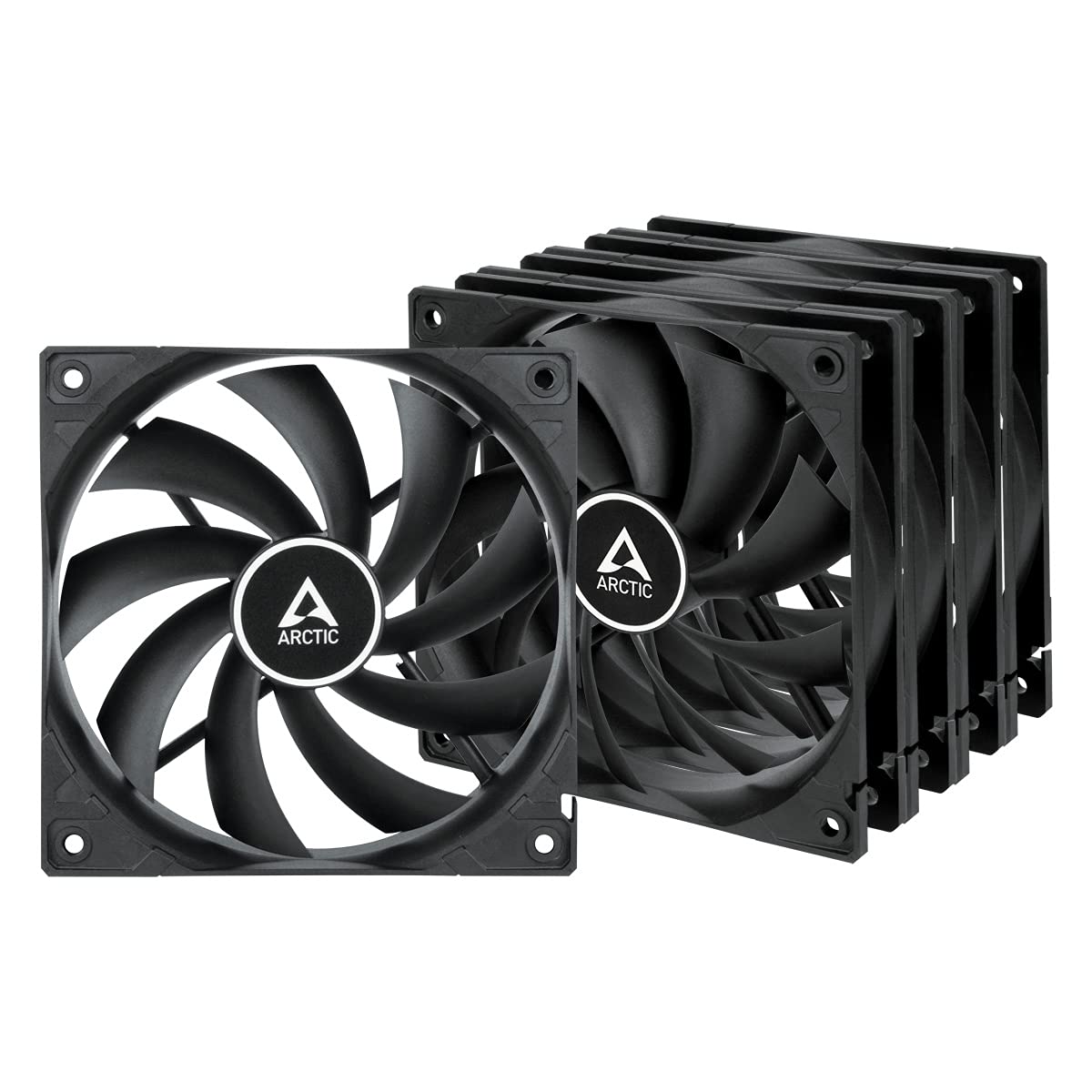 ARCTIC F12 (5 Pack) - PC Fans, 120mm Standard Case Fan, Low Noise, Quiet Motor, Computer, Fan Speed: 1350 RPM - Black