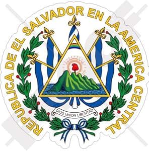 Download Amazon.com: EL SALVADOR Salvadoran Coat of Arms, Salvadorean Central America 90mm (3.5") Vinyl ...