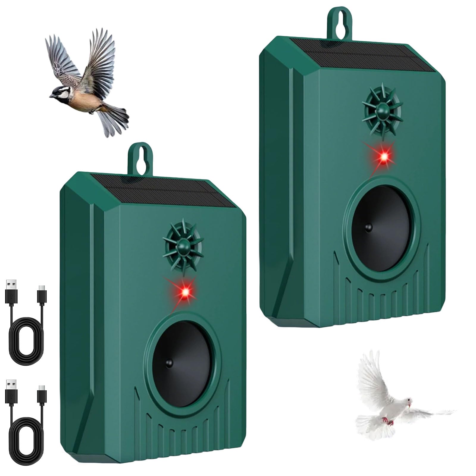 Photo 1 of 2026 Solar Ultrasonic Bird Repellent Devices Bird Deterrents for Outside Pigeon Repeller Outdoor Animal Repellent Outdoor to Keep Pigeon Woodpecker Out of Balconies Patio Garden(2Pack)