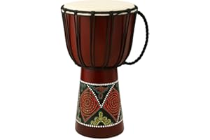 JIVE Djembe Drum – 16" African Hand Drum, Bongo & Congo Style Percussion – Solid Mahogany with Goat Skin Head – Professional Djembe for Circles, Meditation & World Music - NOT MADE IN CHINA
