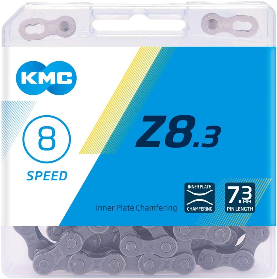 KMC Bike Chain Z8.3, Smooth & Quiet Bicycle Chain, Quality & Highly Compatible With Chamfered Inner Plates