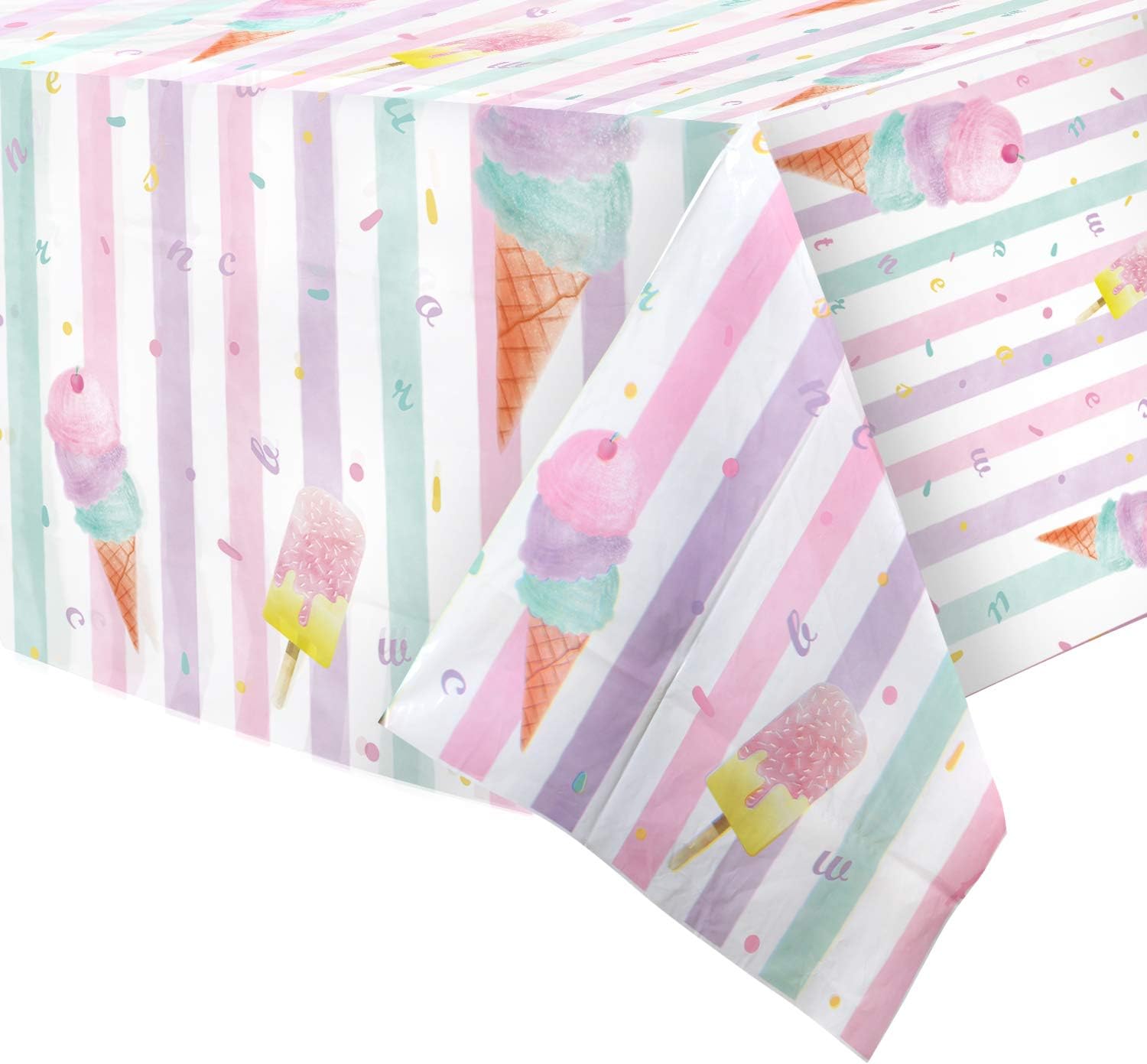 WERNNSAI Ice Cream Party Table Cover