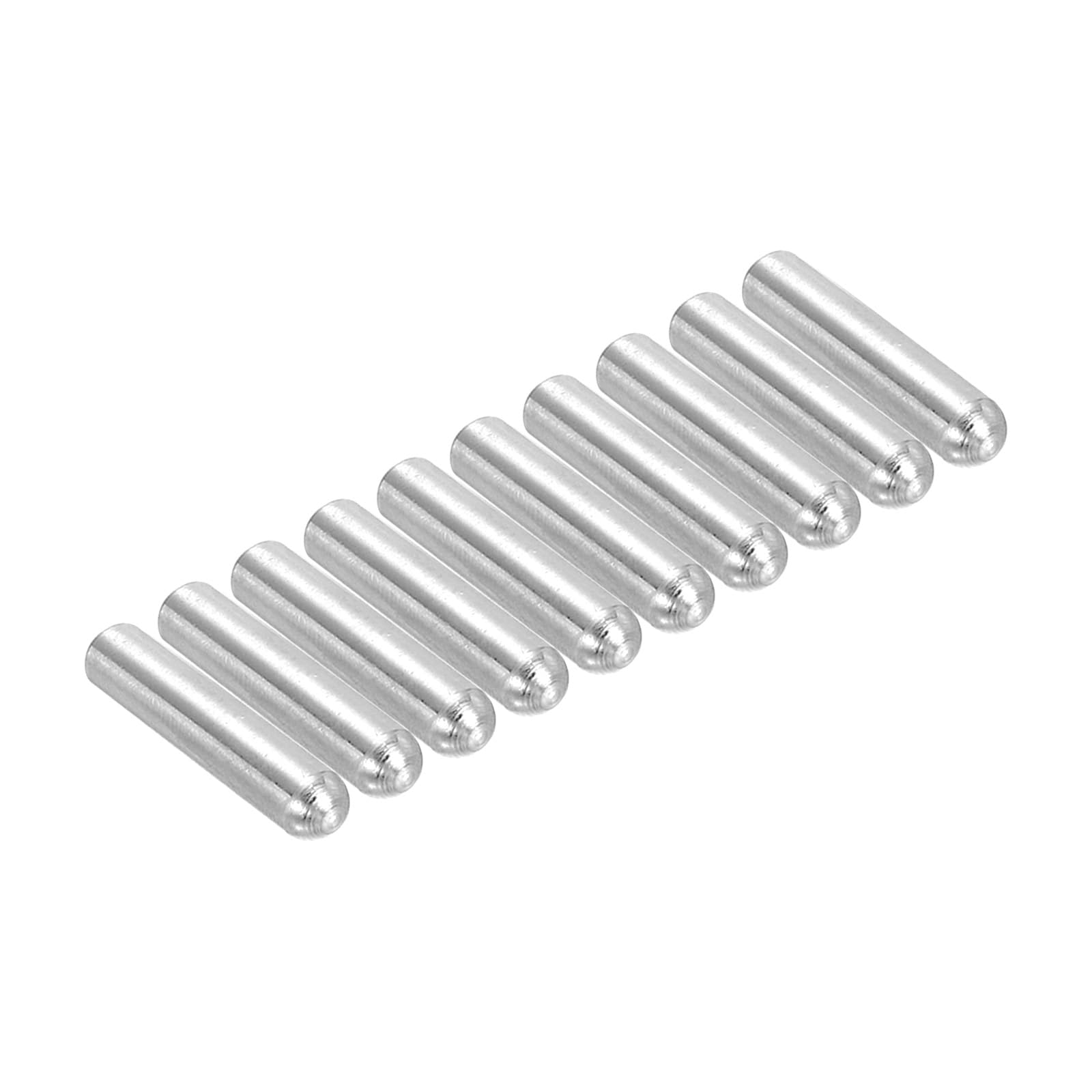 PATIKIL 304 Stainless Steel Dowel Pins 6x30 mm (5/16" Dia), 10 Pcs Round Head Flat Chamfered End Metal Dowel Pins Bunk Bed Pegs for Support Shelves Furniture Device