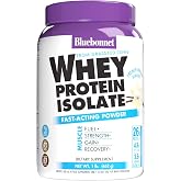 Bluebonnet Grass Fed Whey Protein Isolate 26 g Energy &amp; Workout Recovery BCAA Amino Acids - Gluten-Free, Non-GMO, Soy-Free Vanilla Protein Powder for Women &amp; Men - 14 Servings