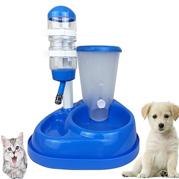 Dr Nezix 2 In 1 Blue Automatic Pet Dog Cat Feeder Waterer Puppy