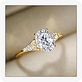 MoiuVieg 1CT/2CT3CT 14K Gold Plated 925 Sterling Silver Engagement Rings Oval Cut Cubic Zirconia CZ Wedding Promise Rings for Her Stunning Wedding Bands for Women Size 5-9