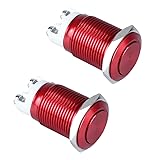 DMWD 2-Pack 16mm Latching Metal Push Button Switch