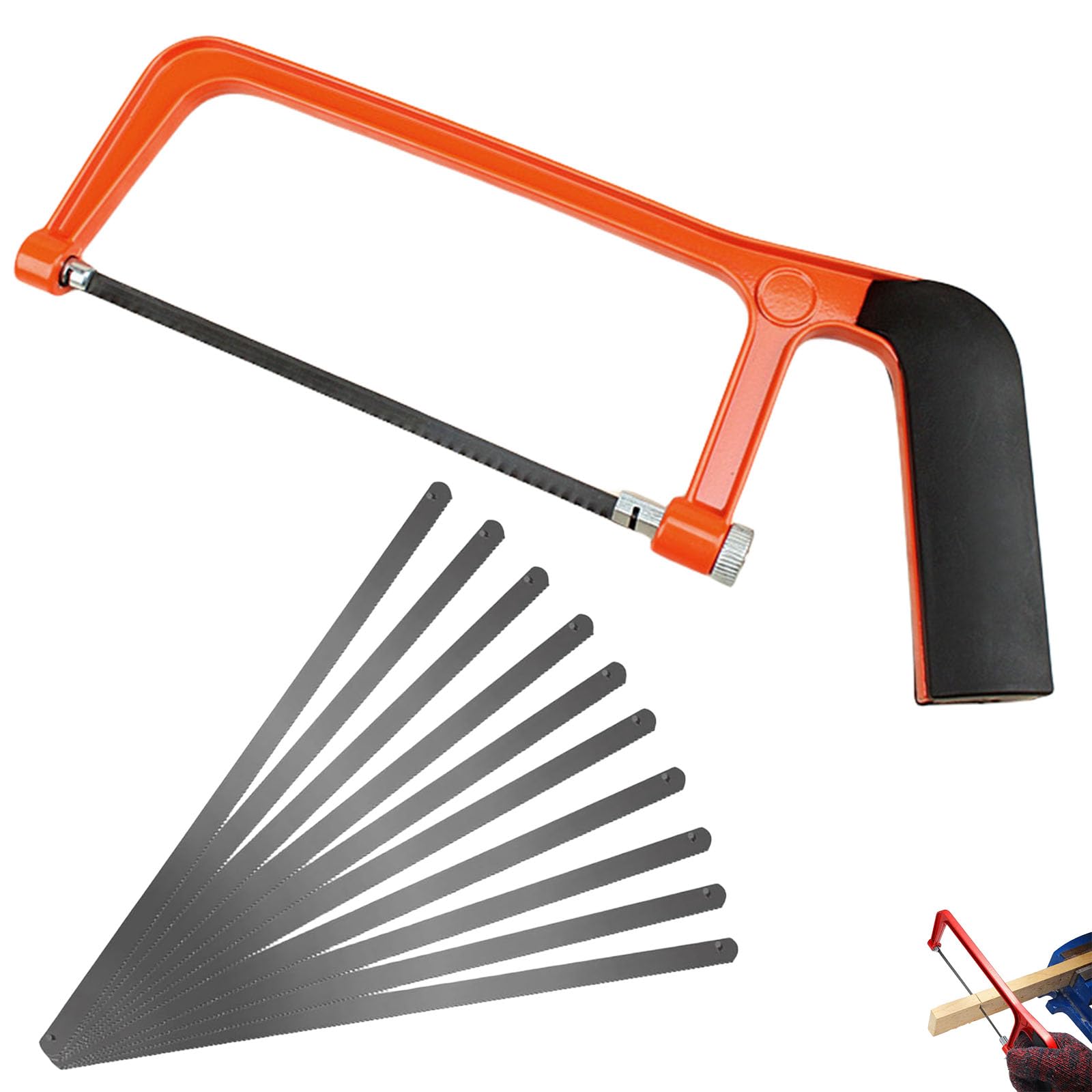 Cognitivex 11 Piece Set Mini Hacksaw Set Professional Hack Saw with 10 Saw Blade Small Hand Saw Set for Wood Heavy Duty Mini Hacksaw Junior Hacksaw