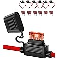 6 Pack 10 Gauge Inline Fuse Holder 12V - 10AWG Automotive Blade Fuse Holder with 6pcs 40 AMP ATC/ATO Standard Fuses