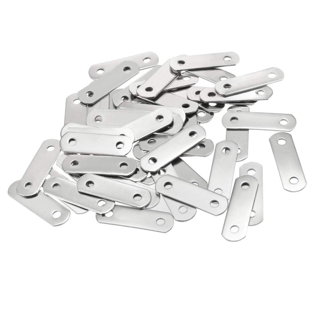 Sourcingmap Repair Plate, 34mmx10mm, Flat Fixing Mending Corner Brace Bracket Connector, Pack of 50