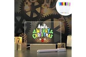 SEIVBLE 2025 New LED Light Board with 8 Colors Pen, Upgraded LED Light Up Acrylic Message Board for Kids Adults, Clear Light Up Dry Erase Board LED Drawing Pad for Office School Home (Horizontal)