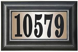 QUALARC Edgewood Classic Rectangular Plastic Lighted Address Plaque , Black