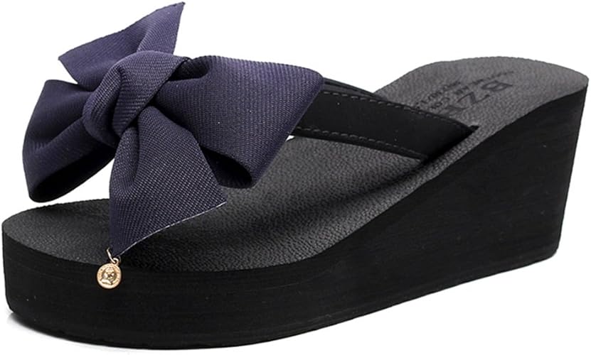 Amazon 店舗 夏スリッパ レディース ビーチサンダル おしゃれ 厚底 滑り止め 丈夫 履きやすく 大きいサイズ 軽量 柔らかい 美脚 旅行 海 レジャー リゾート アウトドア 水陸両用 ぞうり 蝶結び 6色 22 24 5ｃｍ 新作店舗 スリッパ ルームシューズ